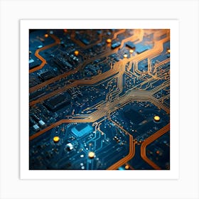 Close Up Of Electronic Circuit Board 4 Art Print