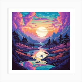 Psychedelic Landscape 1 Art Print