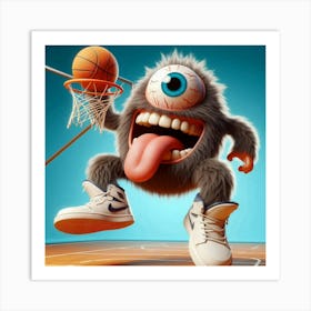 Basketball Monster 5 Art Print