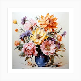 Floral Abstraction: The Vase that Transforms Spaces Art Print