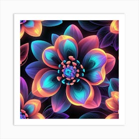 Psychedelic Flowers Art Print