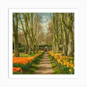 Keukenhof Gardens Netherlands Vintage Botanical (1) 1 Art Print