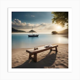 Sunset On The Beach Art Print