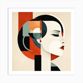 Abstract Bauhaus Finnish Woman 01 Art Print