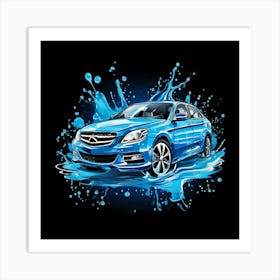 Logo Vector Car Wash Clean Soap Bubbles Water Splash Detailing Automotive Foam Service (2) Art Print