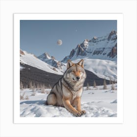 Wolf In The Snow Art Print