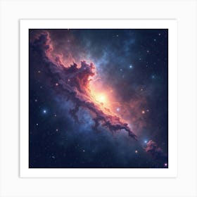 Celestial Nebula With Vibrant Watercolor Hues 1 Art Print