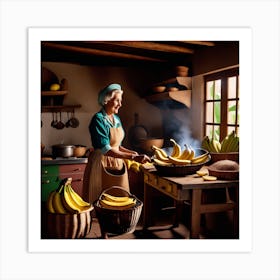 Bananas In The Kitchen 1 Art Print