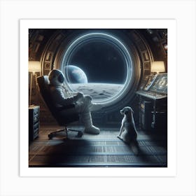 Dog In Space Art Print