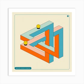 Impossible Geometrics 34 Square Art Print