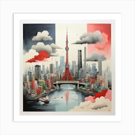 Tokyo Skyline 2 Art Print