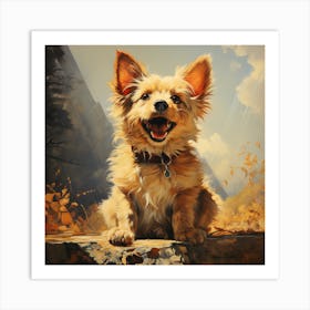 Dog In The Mountains Art Print