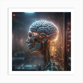 Cyborg Brain 32 Art Print