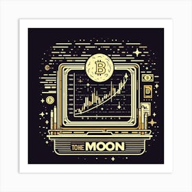 Bitcoin To The Moon Art Print