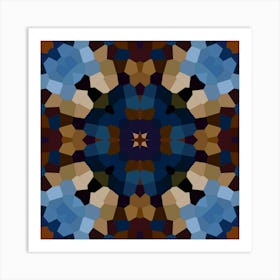 Blue Mosaic Pattern Art Print