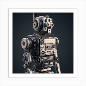 Robot Made Of Stereo Parts Art Print
