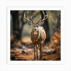 Deer In The Forest 2 Art Print