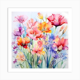 AI Serenity in Bloom: Delicate Petals Art Print