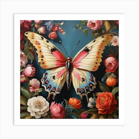 Maximalist Animal Painting Butterfly Art Print 0 1 Art Print