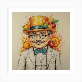 Man In Top Hat Art Print