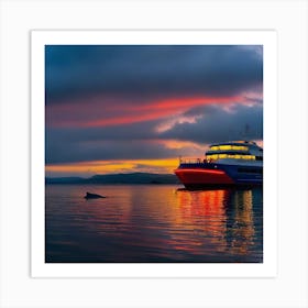 Sunset On A Cruise Ship 7 Art Print