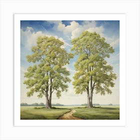 Two Elm Trees Art Print 1 Art Print