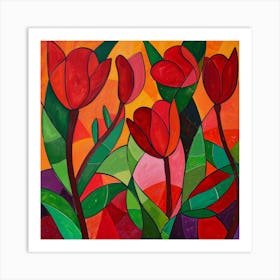 Red Tulips 25 Art Print