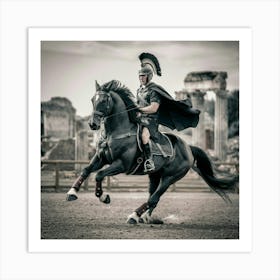 Spartan On Horseback Art Print