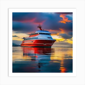 Sunset On A Cruise Ship 20 Art Print