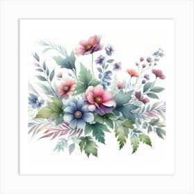 Watercolor Flowers 5 Art Print