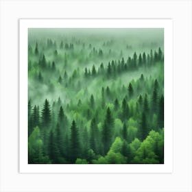 Misty Forest 4 Art Print