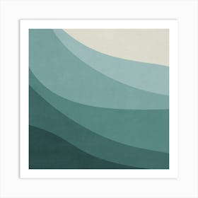 GREENISH MINIMALIST WAVES Art Print