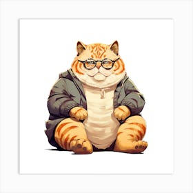 Cat With Glasses 1 Art Print