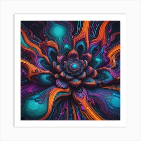 Abstract Flower trippy Art Print