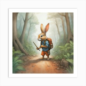 Rabbit In The Woods 14 Art Print