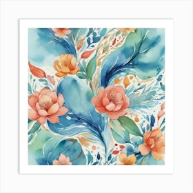 Watercolor Floral Pattern 8 Art Print