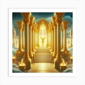 Golden Pillars In The Sky Art Print