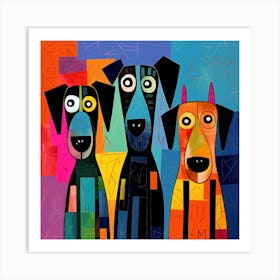 Three Dogs Art Print