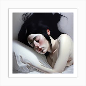 No cover sleeping girl Art Print