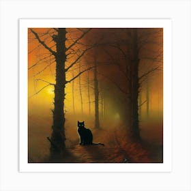 Cat In The Woods Art Print