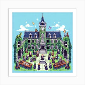 8-bit magical academy Art Print