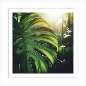 Large Monstera leaf Art Print