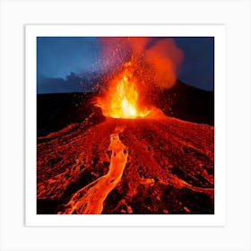 Firefly Dynamic Eruption Of Molten Lava With Fiery Colors 11232 (2) Art Print