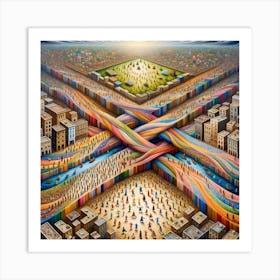 Cityscape By Person Art Print