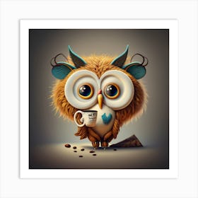 Coffee Owl Art Print