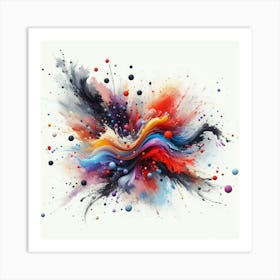 Abstract Explosion Colorful Commercial  Art Print