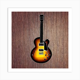 Guitar On Wood Art Print