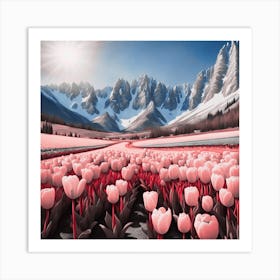 Pink Tulips 1 Art Print