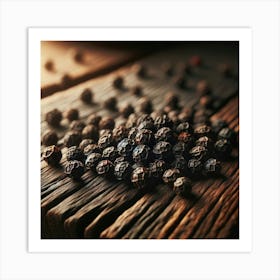 Black Pepper On Wooden Table 1 Art Print