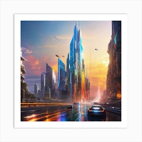 Futuristic City 92 Art Print